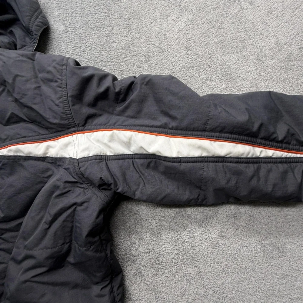 Nike Jacket Youth 10-12‎ Gray Orange Reversible Hooded Fleece Lined Puffer